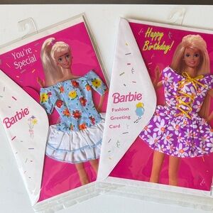 Barbie Vintage Greeting Cards set of 2 with Barbie Dress NEW collector item